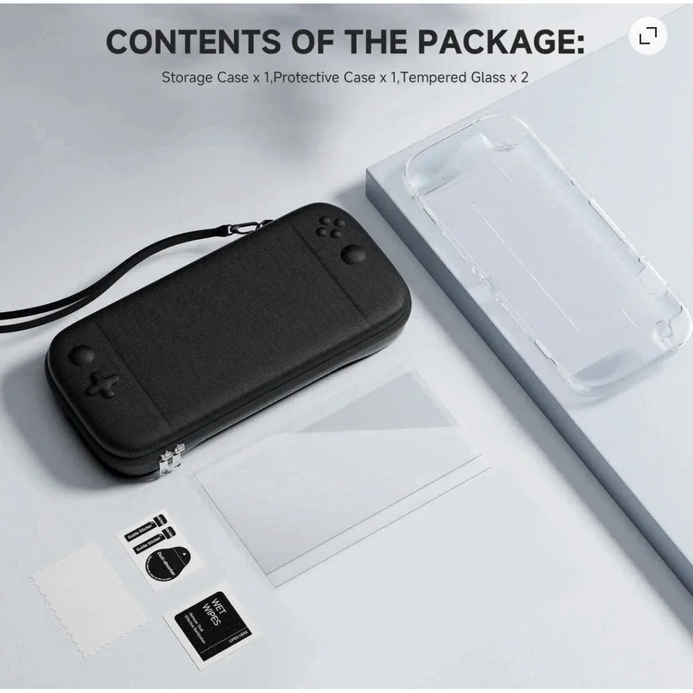 Nintendo Switch 2 Carrying Case Bundle Silicone Cover 2 HD Screen Protectors NEW